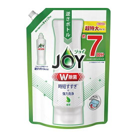 除菌ジョイ コンパクト 緑茶の香り つめかえ用 超特大 910ml P&G JOY 食器用洗剤 油汚れ 油戻り 泡立ち 香り 緑茶 すっきり 詰め替え 詰替 キャップ付き 泡立ち 大容量 洗浄力 簡単 ストック 2度洗い不要