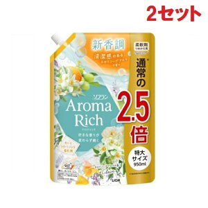【マラソン中 P5倍】 【2セット】 ソフラン アロマリッチ クレア つめかえ用特大 950ml柔軟剤 詰替え 天然アロマオイル 部屋干し 洗濯 洗剤 防臭 ニオイ LION ライオン