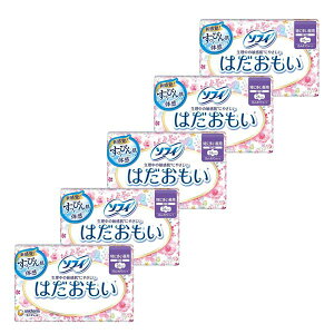 【5セット】 ソフィ はだおもい 特に多い昼用 26cm 羽つき 16枚 紙ナプキン 昼用 多い昼用 多め 生理用品 ユニ・チャーム 肌ざわり 漏れ 表面サラサラ おすすめ 26cm 吸収力 羽付き 肌さらさら感