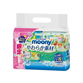 【4セット】 ムーニー おしりふき やわらか素材 詰替え 76枚入り×8個×4セット お尻拭き ウエットティシュ 赤ちゃん ベビー用品 ユニチャーム