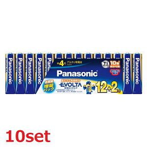 【10セット】 単四 アルカリ乾電池 エボルタ 単4形 14本パック LR03EJSP/14S 電池 でんち 長持ち 災害 リモコン アウトドア 台風 便利 日用品 家電 防災 準備 必需品 備蓄 屋内 屋外 panasonic パナソ