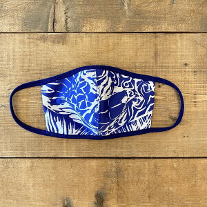 【マラソン中 P5倍】 マスクォンタイズ 版画柄 ブルー 1枚入り マスク 洗える 布マスク 快適マスク クールマスク 日本製
