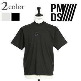P.M.D.S ピーエムディーエス メンズ カットソー Tシャツ モックネック 半袖 ロゴ MIYO MOCKNECK 853TS 01 ホワイト 02 ブラック