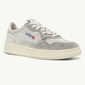 AUTRY オートリー メンズ 靴 スニーカー ローカット スエード レザー クラッキング レースアップ MEDALIST コートシューズ AULM-XS04 GREY CREAM グレー