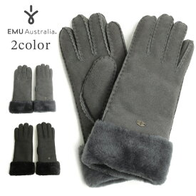 【国内正規品】emu エミュー シープスキン グローブ ムートン レディース Apollo Bay Gloves BLACK ブラック DARK GRAY ダークグレー