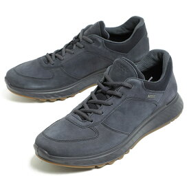 ECCO エコー スニーカー メンズ シューズ レースアップ ヌバック GORE-TEX 防水 厚底 EXOSTRIDE 835304 01303 NIGHT SKY ネイビー