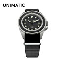 UNIMATIC CLASSIC ウニマティック クラシック 腕時計 オートマチック 自動巻き ダイバーズ 蓄光 スーパールミノバ NATOストラップ UC1/UNO BLACK ブラック