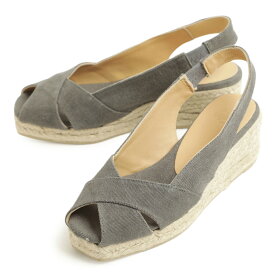 【Castaner】カスタニエール DIANA 3 002 エスパドリーユ レディース グレー オープントゥ スクエア クロス バックストラップ 5.5cm ウェッジ 通気性◎ 春夏 CHARCOAL