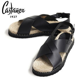 Castaner カスタニエール メンズ サンダル エスパドリーユ ストラップ バック クロス ジュート レザー TIAGO 026044 261 チアゴ NEGRO ブラック