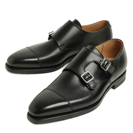 CROCKETT＆JONES クロケット＆ジョーンズ シューズ レザー カーフ ダブルモンク キャップトゥ LOWNDES ロウンズ シティソール 348E BLACK ブラック