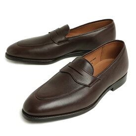 クロケット＆ジョーンズ CROCKETT＆JONES ローファー コイン レザー シューズ カーフ グレイン Uチップ ミルドカーフ スーパーフレックスレザーソール NICE 393E DARKBROWN ダークブラウン