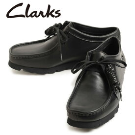 Clarks クラークス Wallabee GTX ワラビー メンズ ゴアテックス レザー ラバーソール 防水 26183074 ローカット レースアップ Vibramソール BLACK LEATHER ブラック