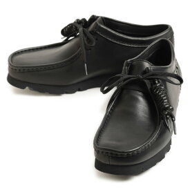 Clarks クラークス Wallabee GTX ワラビー メンズ ゴアテックス レザー ラバーソール 防水 26183074 ローカット レースアップ Vibramソール BLACK LEATHER ブラック