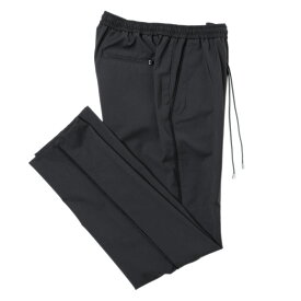 【干場義雅×菅原靴店 コラボ別注モデル】【国内2店舗限定販売】giabsarchivio ジャブスアルキヴィオ パンツ ウエストゴム ドローコード ウール ナイロン ストレッチ 側章 パイピング TORRIGIANI GOLD /Z A6427 90 ブラック
