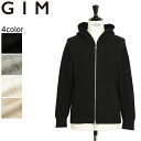 【菅原靴店別注アイテム】 gim ジム ニット ハイゲージ パーカー ダブルジップ カシミヤ 24502529 モンゴル産カシミヤ 日本製 長袖 フーディ 005 ブラック 002 ホワイト 003 グレー 303 ベージュ