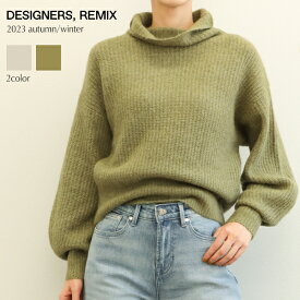 DESIGNERS REMIX デザイナーズリミックス レディース ニット ミドルゲージ ハイネック ナイロン アルパカ ウール Verona 16858 BEIGE ベージュ OLIVE オリーブ