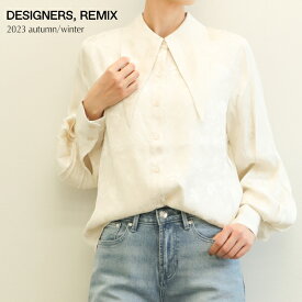 DESIGNERS REMIX デザイナーズリミックス レディース シャツ ブラウス 柄織 花柄 長袖 レーヨン Sienna 19287 CREAM ベージュ