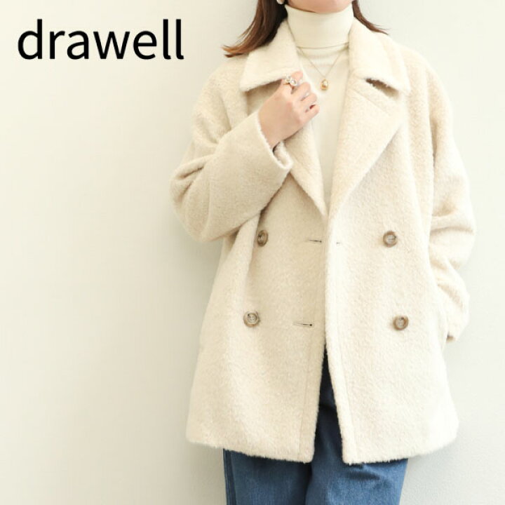 楽天市場】drawell ドロウェル コート Pコート ダブルブレスト 