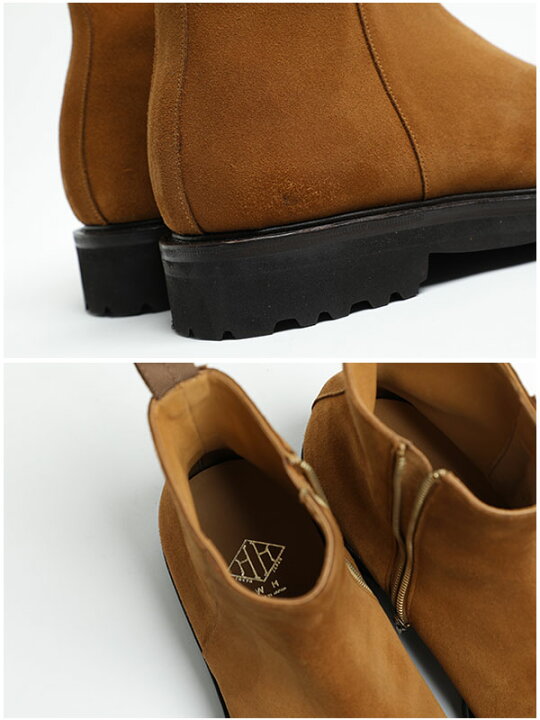 楽天市場 菅原靴店 ナノユニバース 完全別注モデル Wh ダブルエイチ ヒロシツボウチ 干場義雅 サイドジップ ブーツ スエード スーパーバック Whss 0777g ブラック ライトブラウン 菅原靴店 Sugawara Ltd