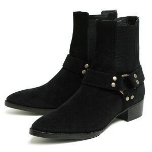 【返品不可】【菅原靴店別注モデル】WH ダブルエイチ ヒロシツボウチ×干場義雅 サイドゴア ブーツ リング スエード 撥水 WHL-6701S BLK ブラック