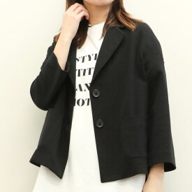 CIRCOLO 1901 チルコロ レディース ジャケット 1B シングル ジャージ コットン ストレッチ ショート丈 無地 5154-335301 0001 ブラック 0813 クリーム