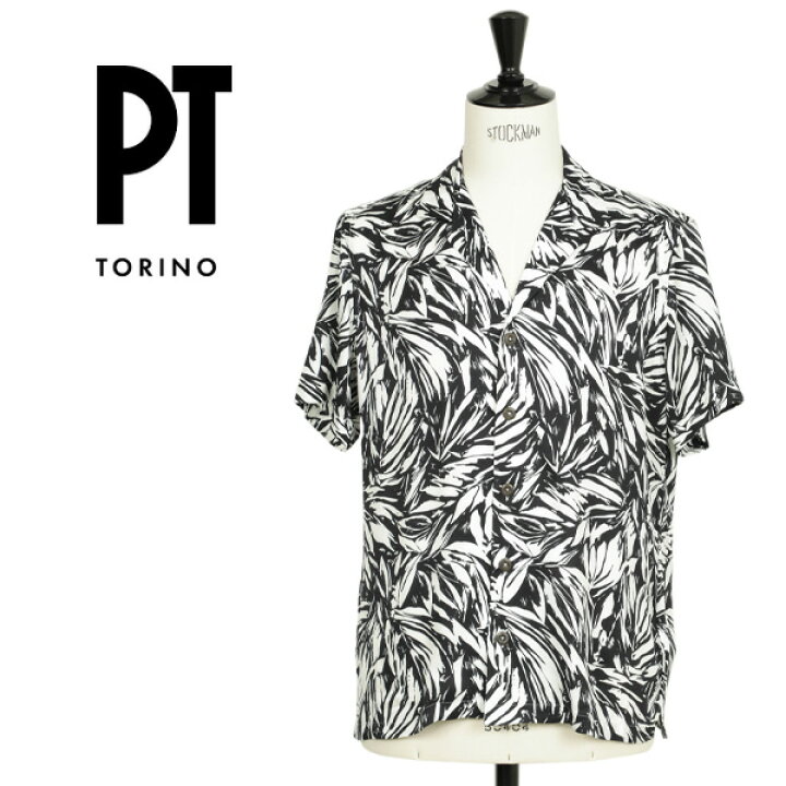 楽天市場】PT TORINO メンズ シャツ オープンカラー ボタニカル柄 半袖 