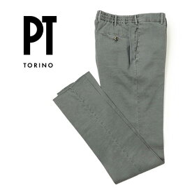 PT TORINO パンツ ジョガー STRETCH SLIM FIT リネン コットン ストレッチ SLIM FIT ウエストゴム ドローコード ノープリーツ 製品染め NK17 N250 グレー N121 グレージュ