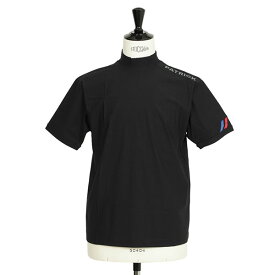 PATRICK GOLF パトリック ゴルフ メンズ モックネック ナイロン ストレッチ 半袖 ロゴ 221-121 BLACK ブラック