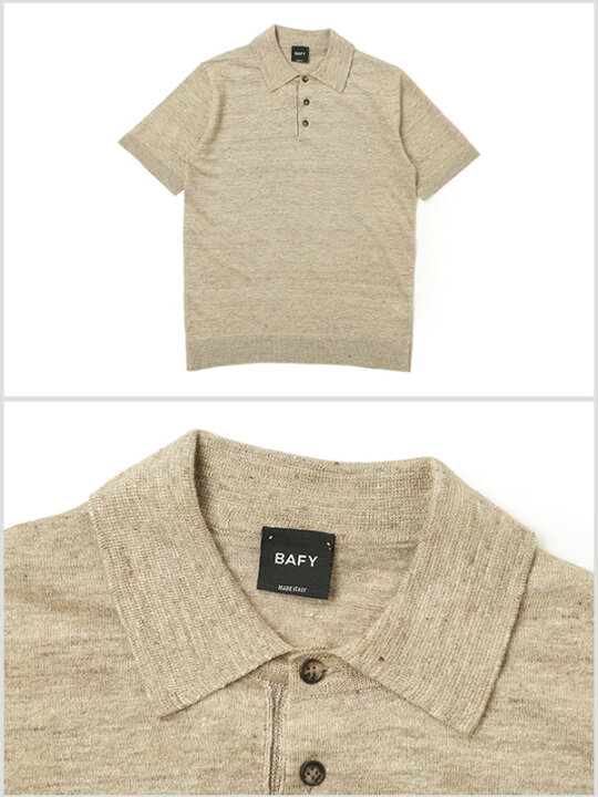 楽天市場】BAFY バフィ メンズ ニット ポロシャツ 半袖 リネン 