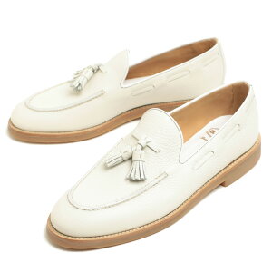 BARRETT バレット ローファー タッセル スリッポン ホールカット レザー カーフ シューズ メンズ Uチップ 251U036.2 OFF WHITE オフホワイト