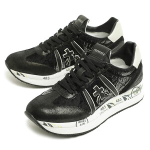 PREMIATA プレミアータ スニーカー レディース ローカット ナイロン スエード レースアップ 厚底 CONNY 6986 SILVER シルバー 6987 BLACK ブラック