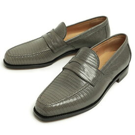 フラテッリ ジャコメッティ F.lli Giacometti ローファー コイン スリッポン イグアナ革 レザー エキゾチック シューズ メンズ FG374 JONATHAN TEJUS GRIGIO グレー