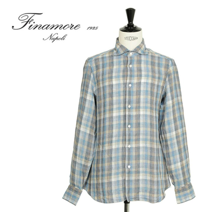 楽天市場】Finamore フィナモレ メンズ シャツ カッタウェイ リネン 