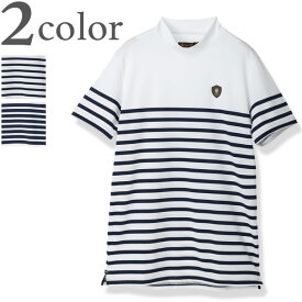 Felisi GOLF フェリージ ゴルフ MS STRIPE HIGHNECK SHIRT モックネック ストライプ Tシャツ 半袖 FLG631M14 FLG0011M14 ネイビー/ホワイト