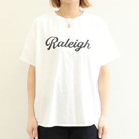 MICA&DEAL マイカアンドディール レディース ロゴ Tシャツ クルーネック コットン ビッグシルエット 209099 “Raleigh”ロゴ T-shirt WHITE ホワイト GREIGE グレージュ