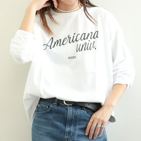 MICA＆DEAL マイカアンドディール レディース カットソー 長袖 コットン 超長綿 プリント 丸首 クルーネック 15th ANNIVERSARY 【AMERICANA×MICA&DEAL】ロングスリーブT-shirt 0125309271 WHITE ホワイト