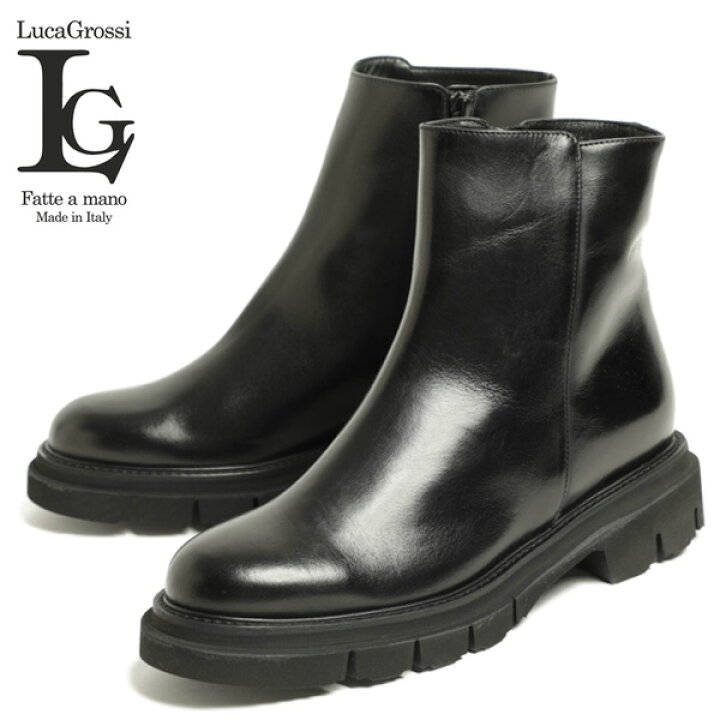 楽天市場】Luca Grossi ルカグロッシ ブーツ サイドジップ ショート 