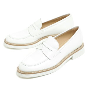 Luca Grossi ルカグロッシ レディース シューズ ローファー コイン スリッポン レザー ガラス 厚底 EVA Uチップ K647M NAPLAK BIANCO ホワイト