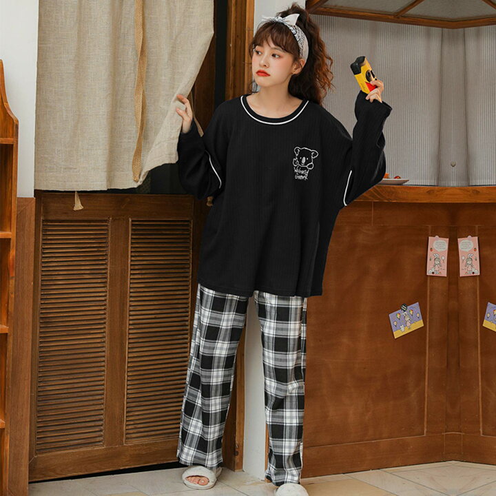 楽天市場】【スーパーSALE限定】パジャマ レディース 長袖 綿 かわいい 