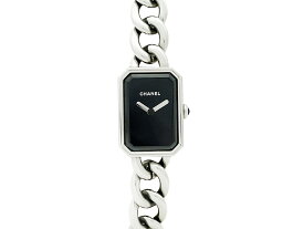 【中古】シャネル プルミエール H3248 レディース 22mm SS 腕時計 クオーツ ブラック文字盤 電池交換済