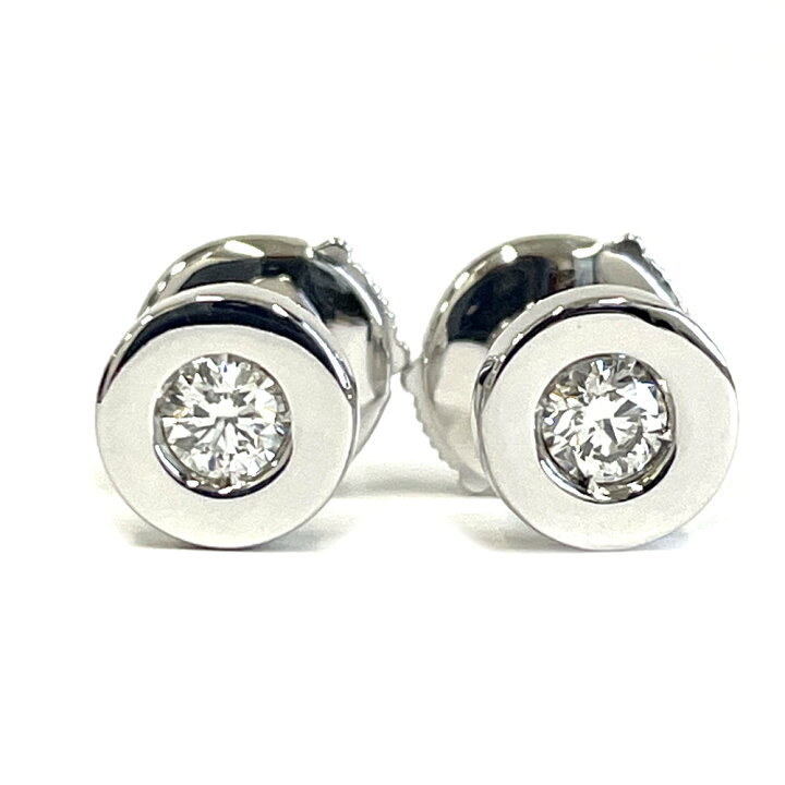 楽天市場】【中古】ブルガリ BVLGARI ダイヤ ピアス K18WG ダイヤ1P×2  