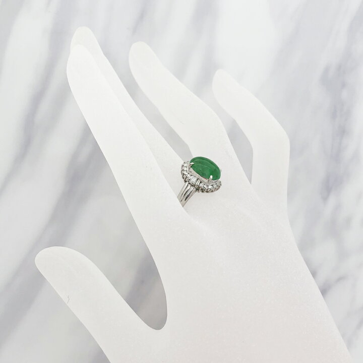 楽天市場】【中古】Pt900 ヒスイ ファッションリング 指輪 H3.16ct D0 
