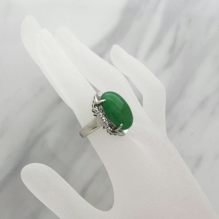 楽天市場】【中古】Pt900 ヒスイ ファッションリング 指輪 H21.25ct D0  