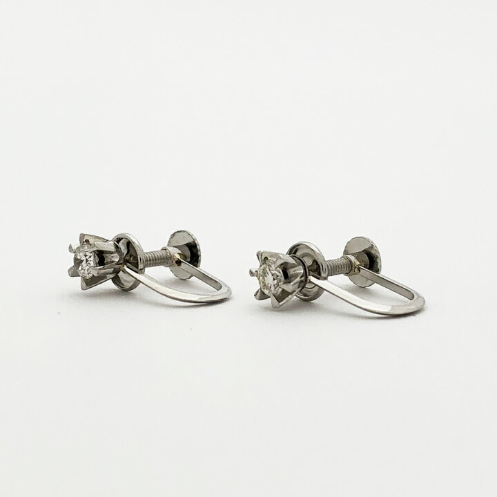 楽天市場】【中古】Pt850 ダイヤ イヤリング D0.10ct×2 レディース 