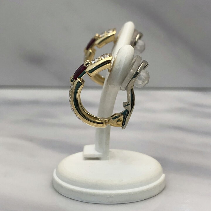 楽天市場】【中古】CHAUMET ショーメ ルビー ダイヤ イヤリング K18YG 