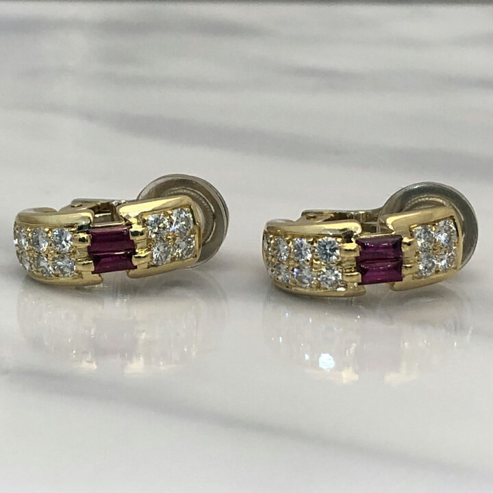 楽天市場】【中古】CHAUMET ショーメ ルビー ダイヤ イヤリング K18YG  