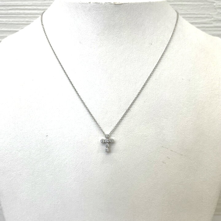 楽天市場】【中古】ポンテヴェキオ ダイヤ クロス ネックレス K18WG D0  