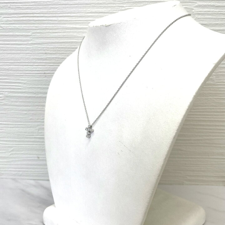 楽天市場】【中古】ポンテヴェキオ ダイヤ クロス ネックレス K18WG D0  