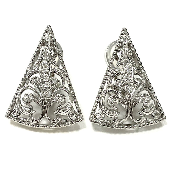 楽天市場】【中古】Pt950 ダイヤ イヤリング D0.10ct×2 13.2g 
