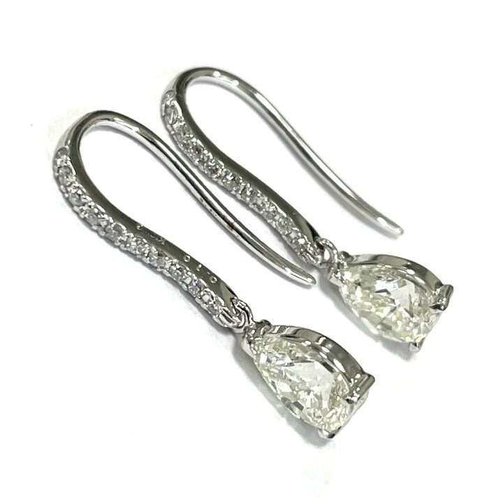 楽天市場】【中古】K18WG/Pt900 ダイヤ ピアス D0.62ct×2 D0.05ct×2  